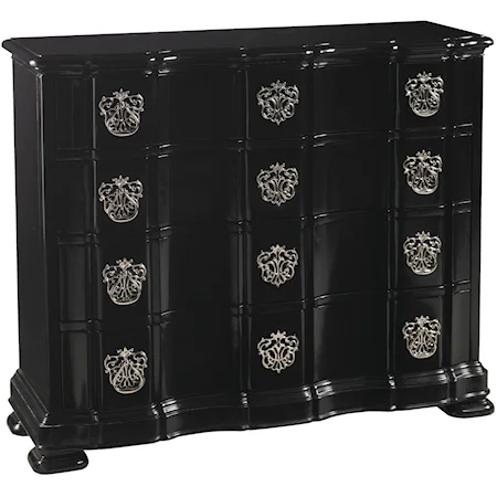 Four-Drawer Park Avenue Hall Chest with Three Rows of Solid Brass Hardware